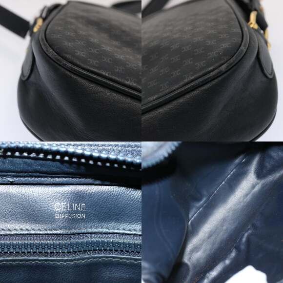 CELINE Macadam Canvas Shoulder Bag Navy - Picture 11 of 12